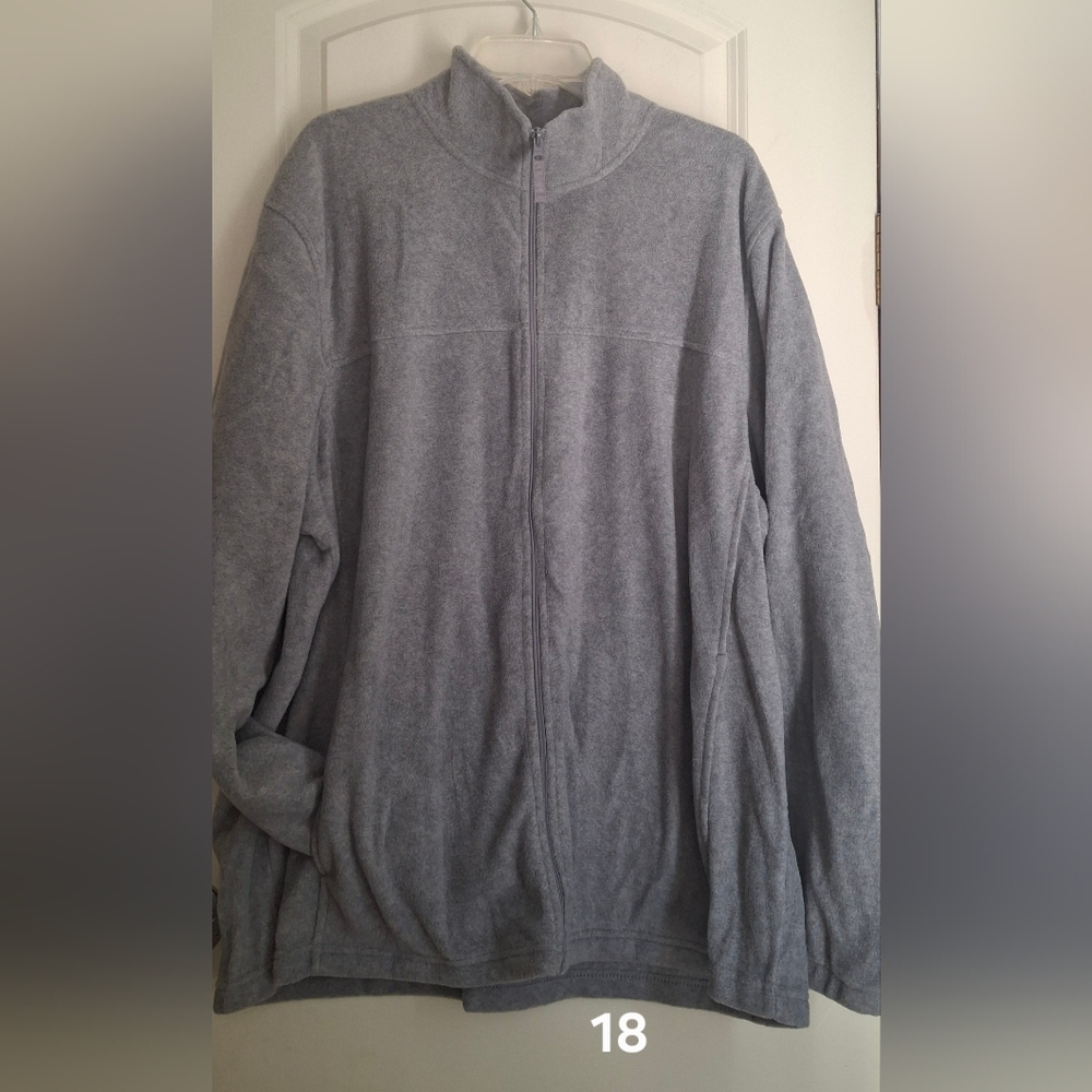 Starter Fleece Jacket Men's Gray Full-Zip Sweater Sz 3XL Winter Travel Casual